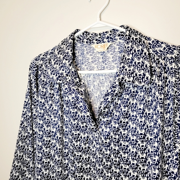 Koret of California Tops - Elephant Print Blouse